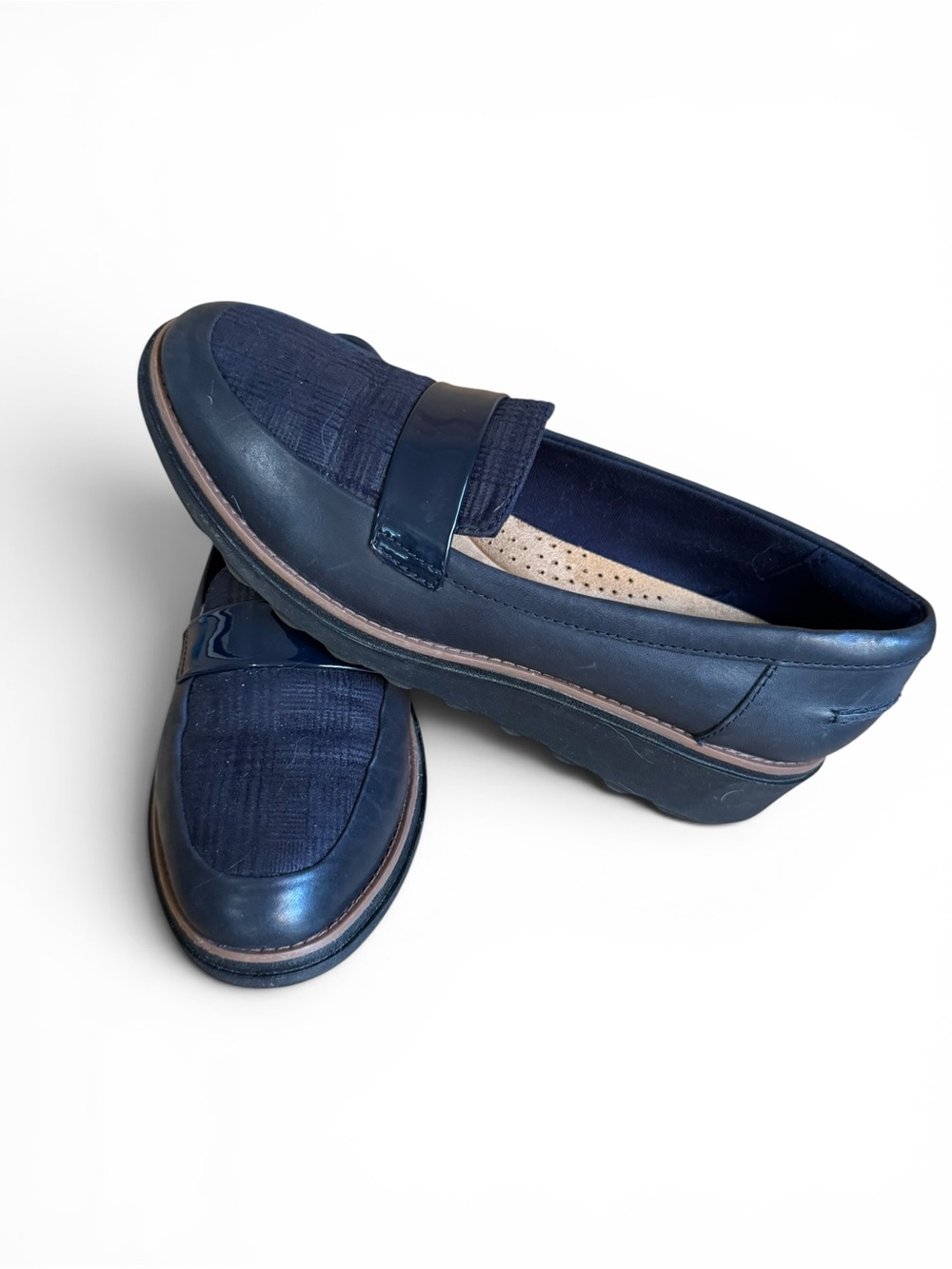 Clarks Collection Loafers Womens 8 Navy Ultimate Comfort Slip On Casual Shoes